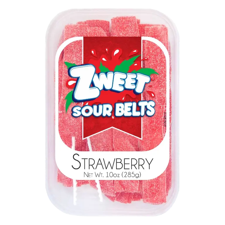 Zweet Sour Belts Strawberry Candy, 10oz